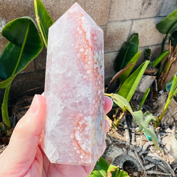 Pink Amethyst Flower Agate Tower - Picture 4 of 12